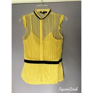 ✨Vintage✨ Marc Jacobs yellow cap sleeve lace top